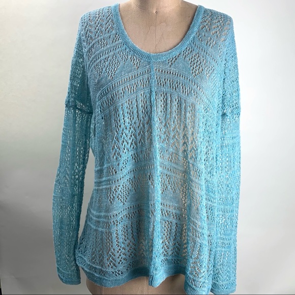 Free people mint green light sweater
